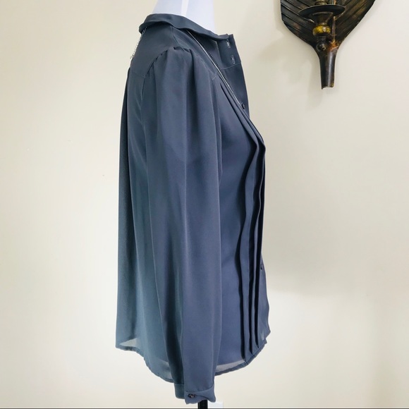 Oscar De La Renta Peter Pan Pleat Chiffon Blouse 8 - Picture 6 of 8